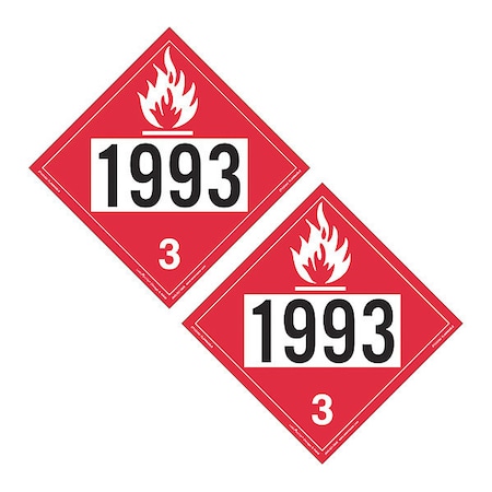 Placard1993 Flammable/ 1993, PK25 MPN:ZTV1993