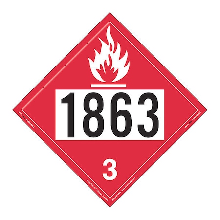 Flammable Liquid Placard 1863, PK25 MPN:ZVP21863