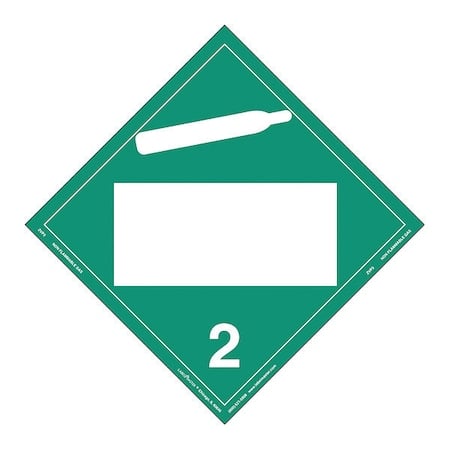 NonFlammable Gas Placard, PK25 MPN:ZVP3