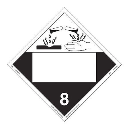 Corrosive Placard, Blnk, PK25 MPN:ZVP4