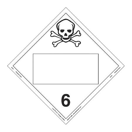 Toxic Placard, Blnk, PK25 MPN:ZVP5