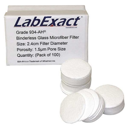 Glass Microfiber Filter, 24mm dia., PK100 MPN:LSS-AH2400