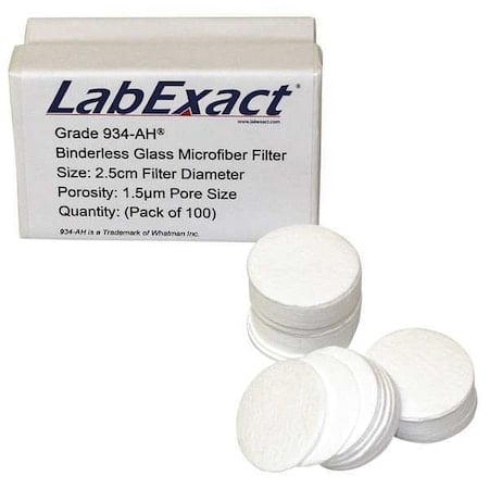 Glass Microfiber Filter, 25mm dia., PK100 MPN:LSS-AH2500