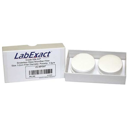 Glass Microfiber Filter, 32mm dia., PK100 MPN:LSS-AH3200