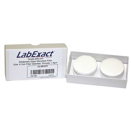 Glass Microfiber Filter, 47mm dia., PK100 MPN:LSS-AH4700