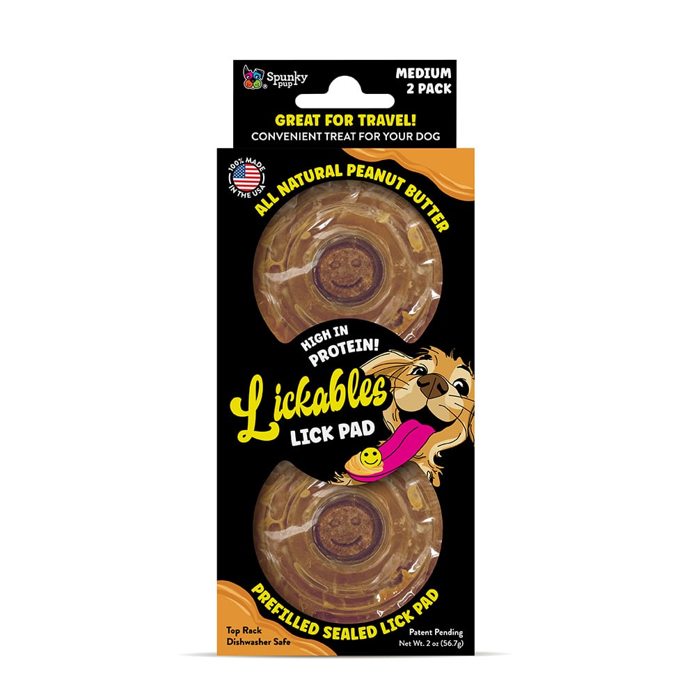 Spunky Pup Lickables Pads, Peanut Butter, Set Of 2 Pads MPN:SP5121