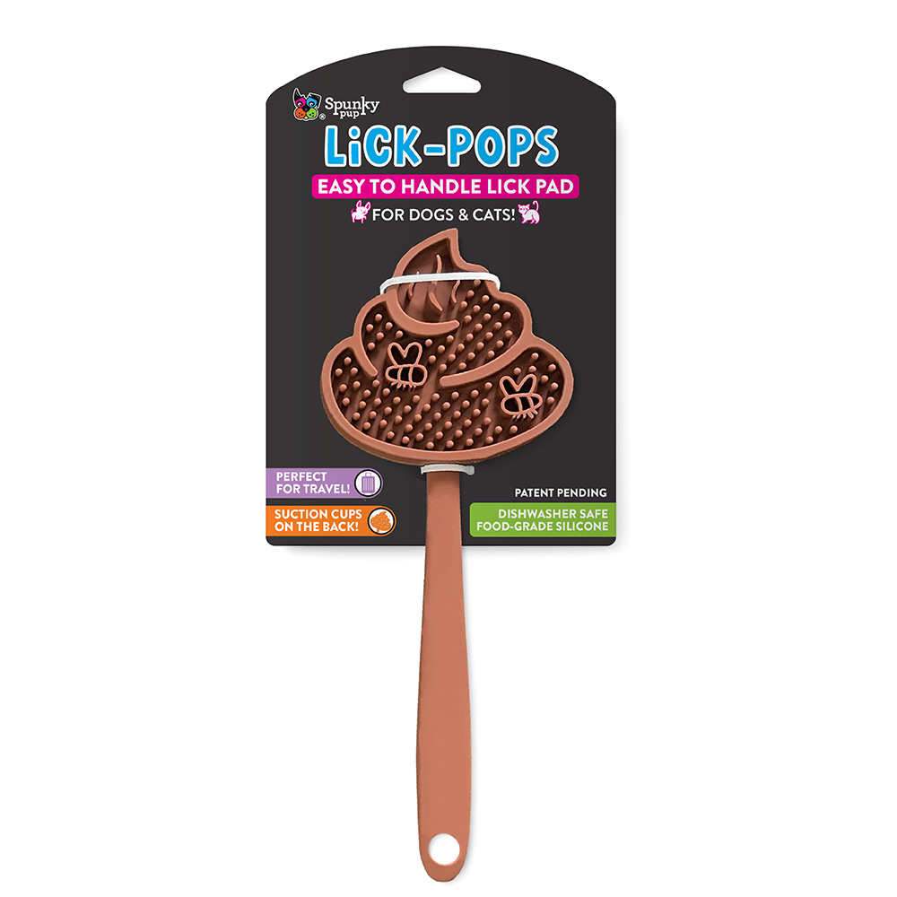 Spunky Pup Lick Pop Pad, Poop Emoji, 7-15/16in x 5-7/16in, Brown MPN:SP5132