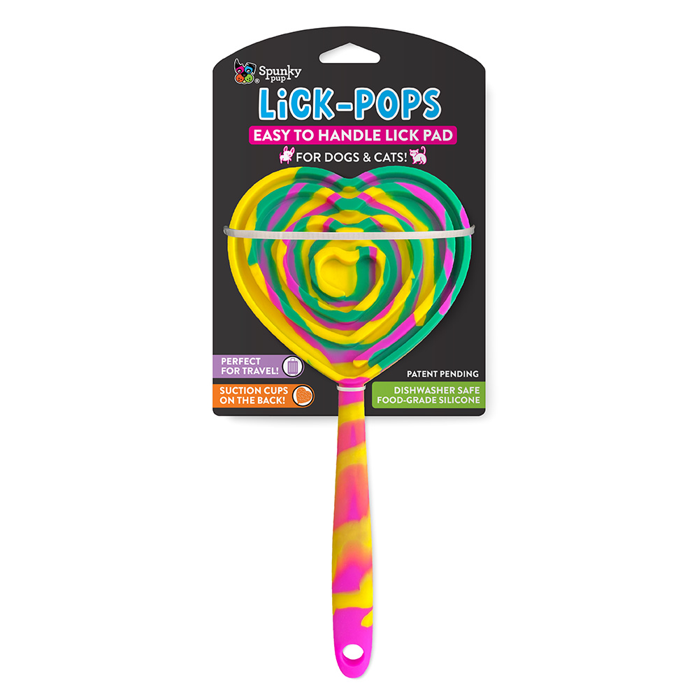 Spunky Pup Lick Pop Pad, Heart, 7-15/16in x 5-7/16in, Multicolor MPN:SP5134