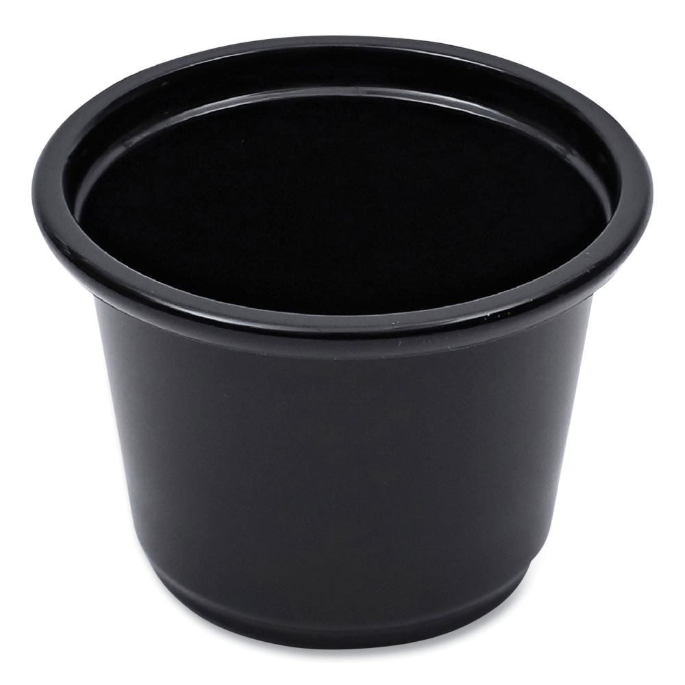 Boardwalk Souffle/Portion Cups, 1 Oz, Black, 20 Cups Per Sleeve, Carton Of 125 Sleeves MPN:BWKPRTN1BL