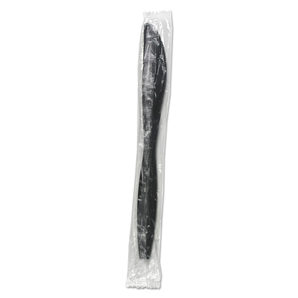 Boardwalk Heavyweight Wrapped Polypropylene Cutlery, Knife, 7-9/16in, Black, Carton Of 1, 000 Pieces MPN:BWKKNIHWPPBIW