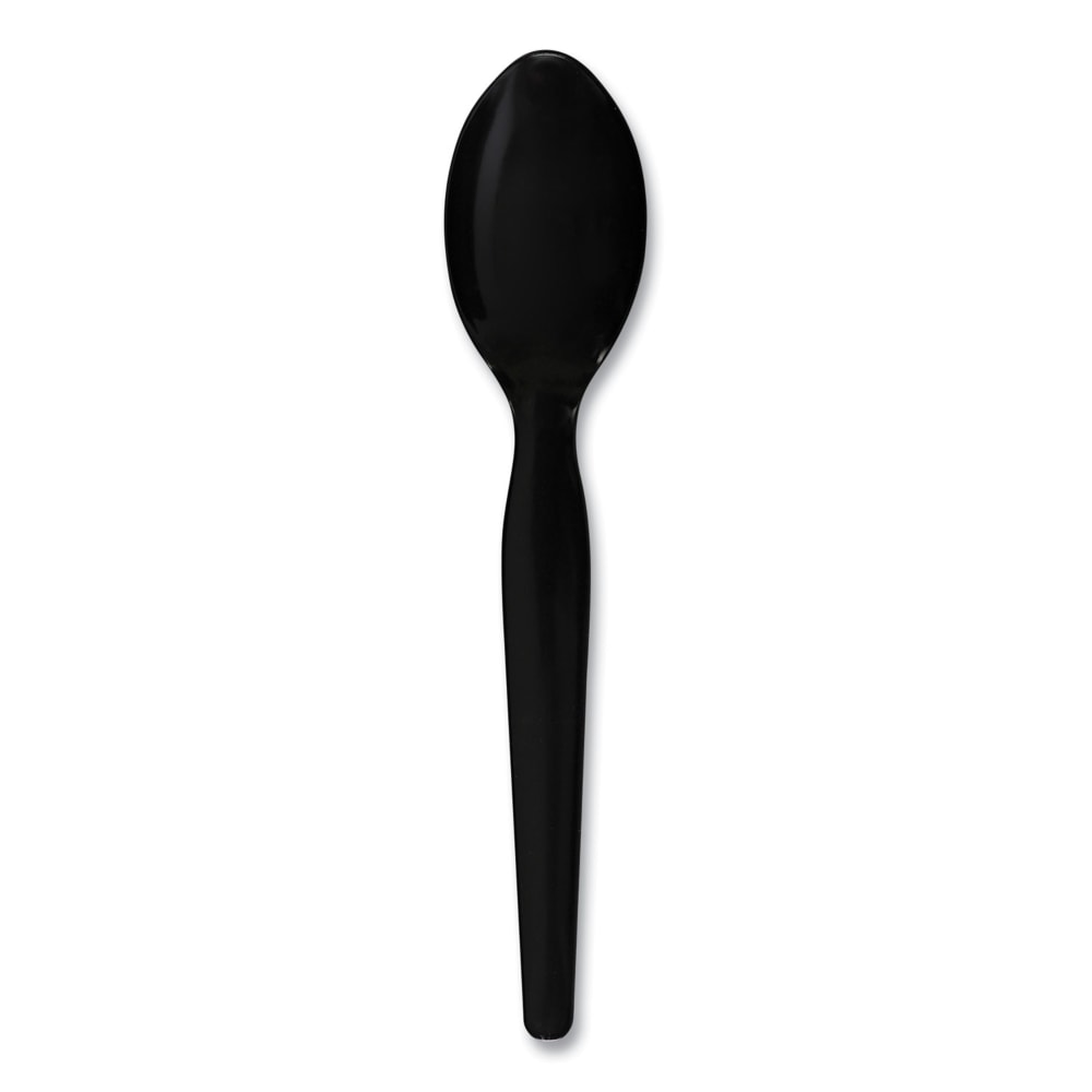 Boardwalk Heavyweight Polystyrene Cutlery, Teaspoon, 6-3/16inL, Black, Carton Of 1, 000 Spoons MPN:BWKSPOONHWBLA