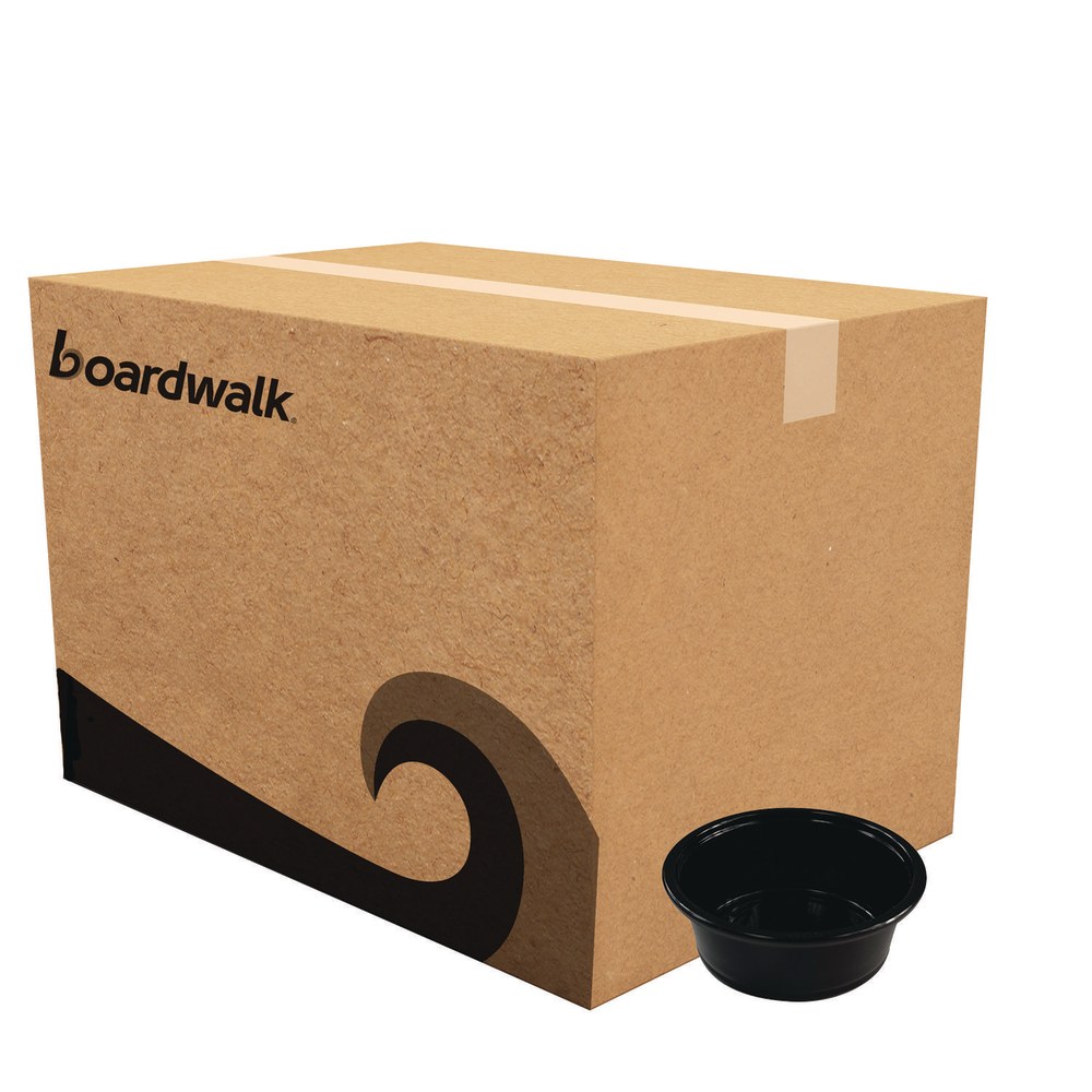Boardwalk Polypropylene Souffle/Portion Cups, 1.5 Oz, 1-1/2inH x 1-1/2inW x 1-1/2inD, Black, Pack Of 2, 500 Cups MPN:BWKPRTN15BL
