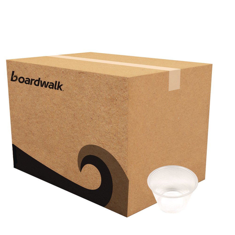 Boardwalk Polypropylene Souffle/Portion Cups, 4 Oz, 4inH x 4inW x 4inD, Translucent, Pack Of 2, 500 Cups MPN:BWKPRTN4TS