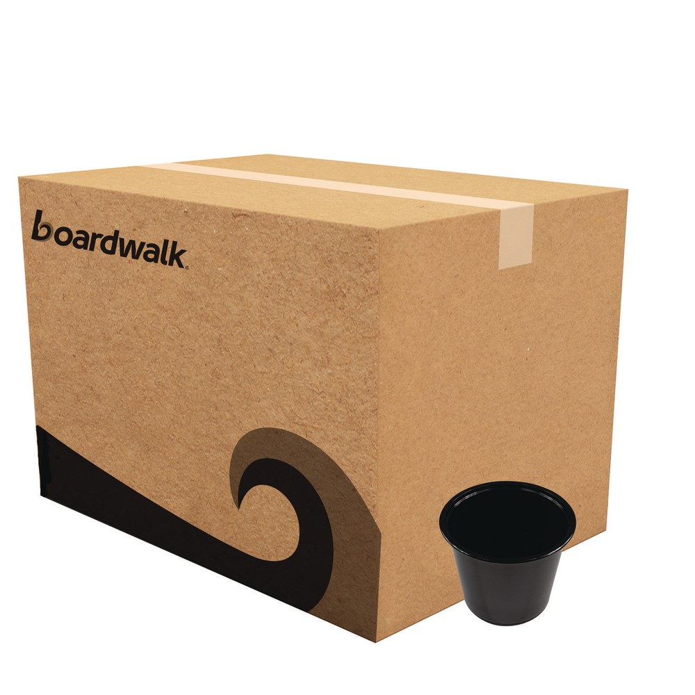 Boardwalk Polypropylene Souffle/Portion Cups, 5.5 Oz, 5-1/2inH x 5-1/2inW x 5-1/2inD, Black, Pack Of 2, 500 Cups MPN:BWKPRTN55BL