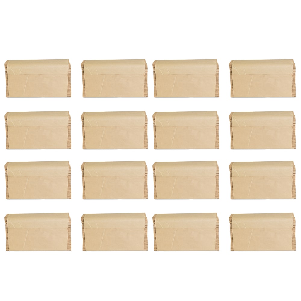 GEN Folded Paper Towels, Multifold, 9 x 9.45, Natural, 250 Towels/Pack, 16 Packs/Carton MPN:G1508