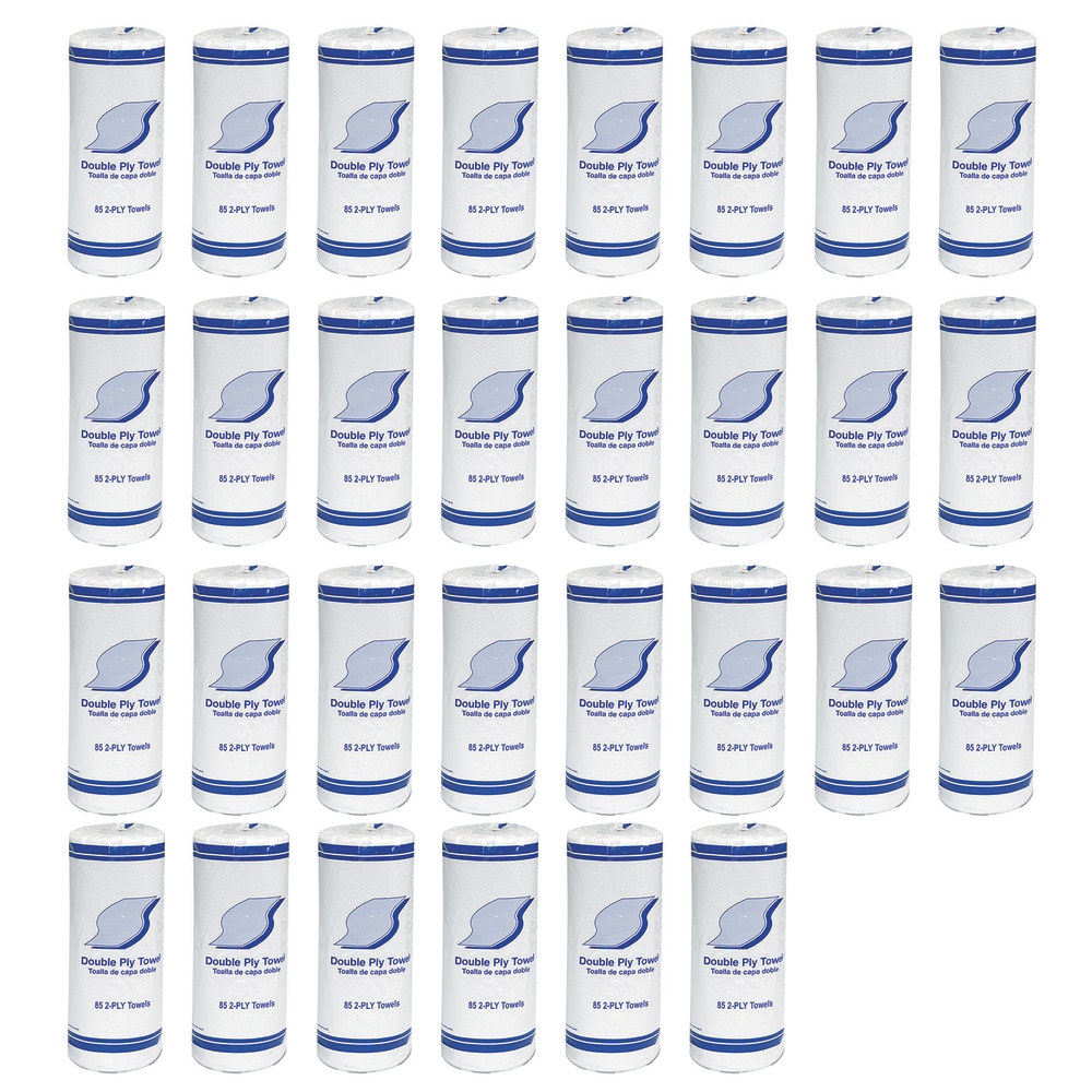 General Kitchen Roll Towels, 2-Ply, 11 x 7.8, White, 85/Roll, 30 Rolls/Carton - 2 Ply - 1.75in Core - White MPN:GEN1797