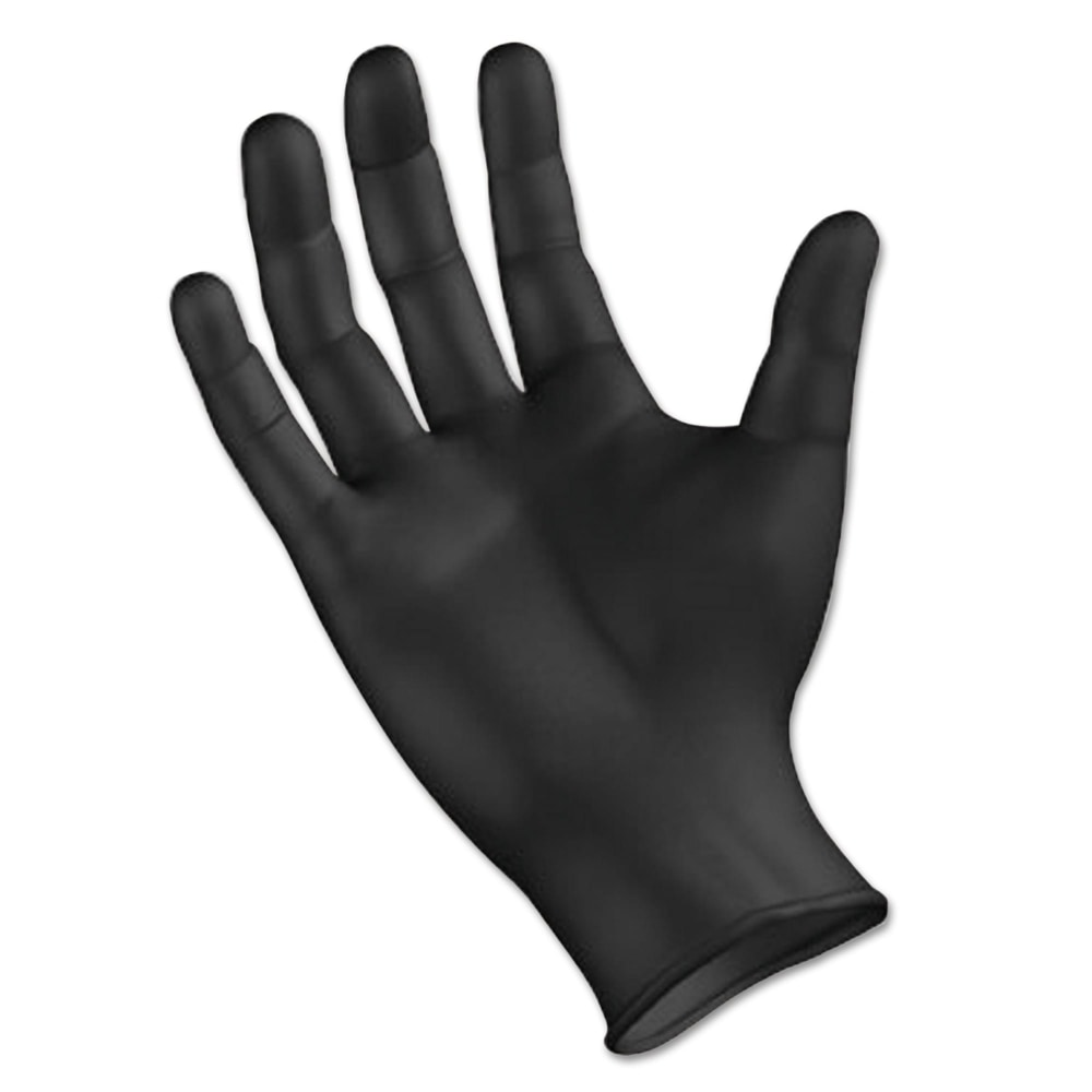 Boardwalk Disposable General-Purpose Powder-Free Nitrile Gloves, Large, Black, 4.4mil, Box Of 100 Gloves MPN:396LBXA