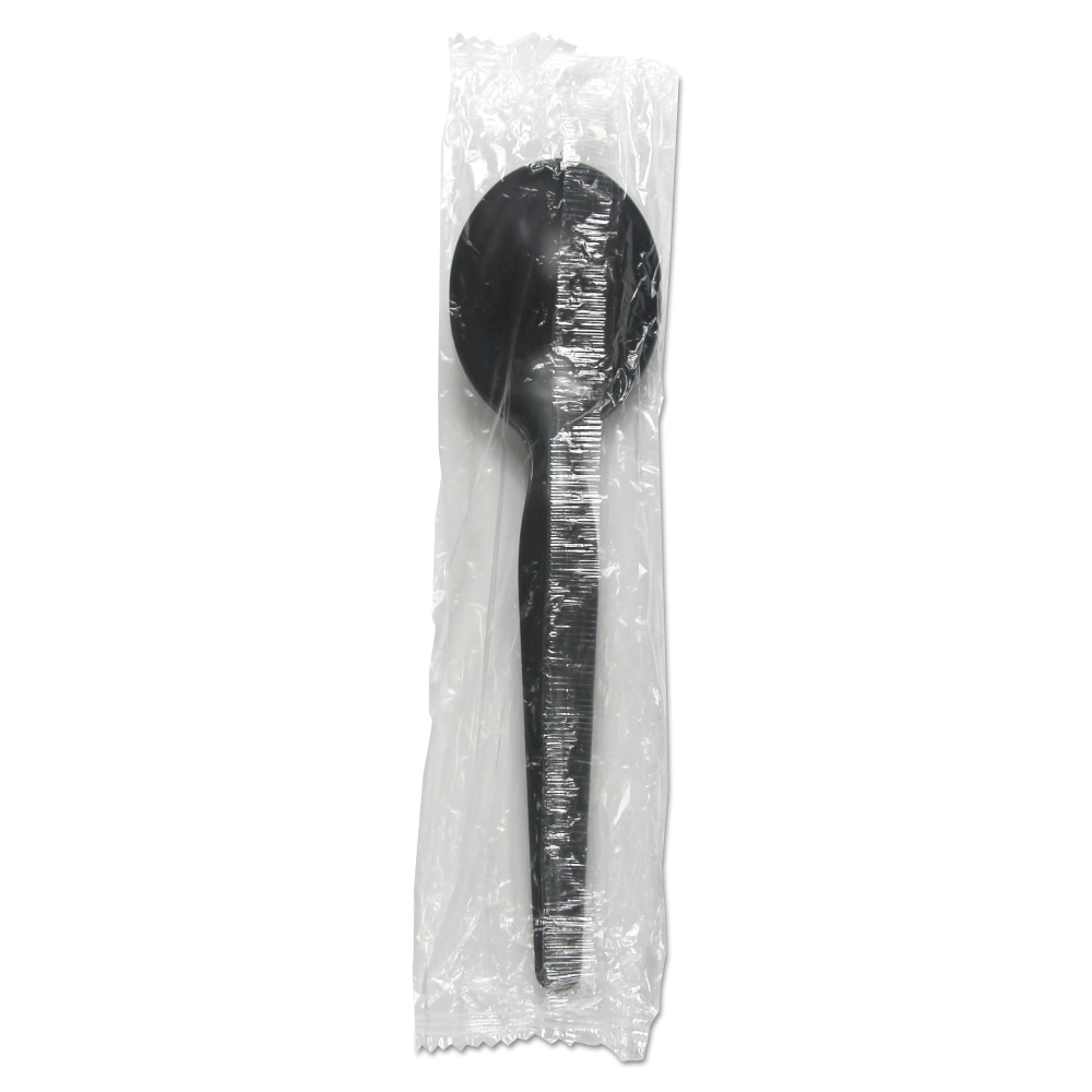 Boardwalk Heavyweight Wrapped Polystyrene Soup Spoons, Black, Pack Of 1000 Spoons MPN:BWKSSHWPSBIW