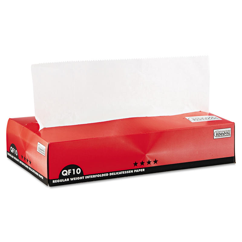 Bagcraft QF10 Interfolded Dry Wax Paper, 10in x 10 1/4in, White, 500 Sheets Per Box, Carton Of 12 Boxes MPN:P011010