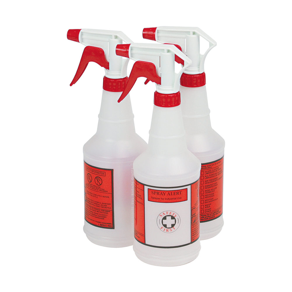 Unisan Plastic Sprayer Bottles, 24 Oz, Translucent White, Pack Of 3 (Min Order Qty 7) MPN:BWK03010