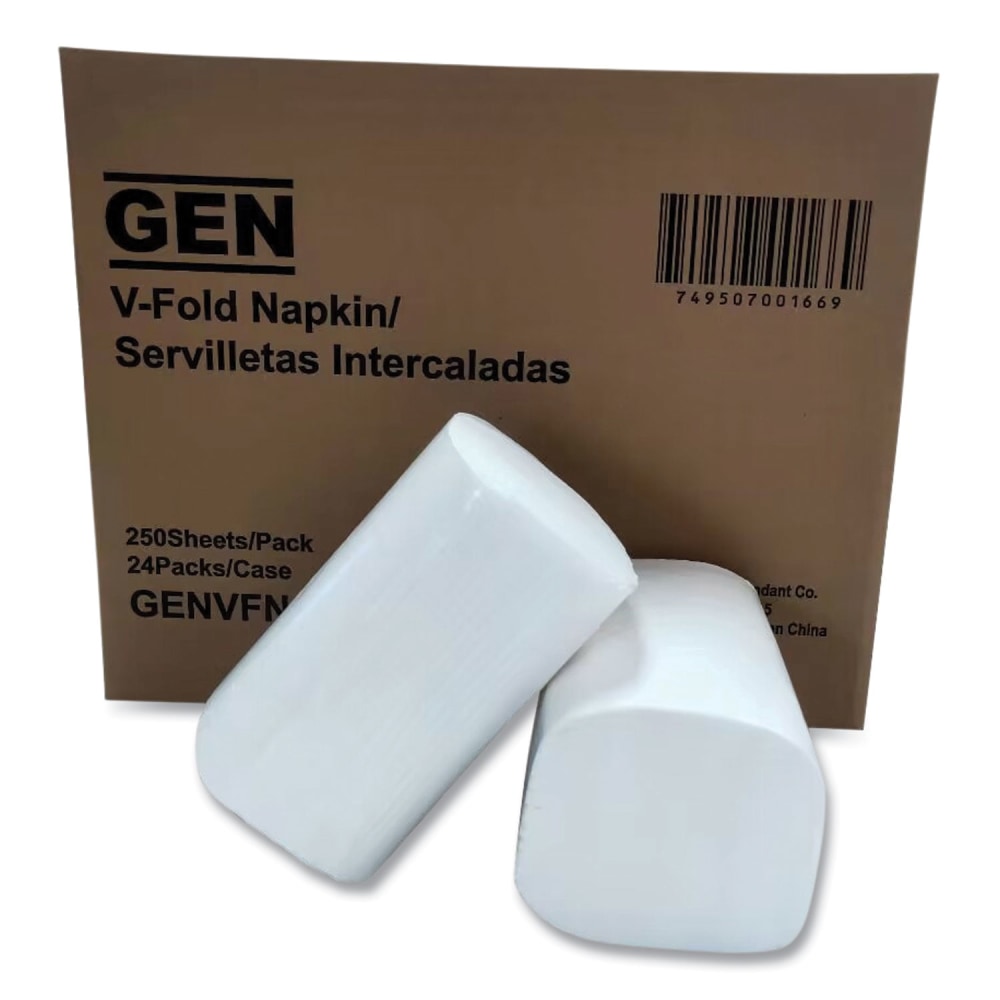 GEN Premium Interfold Pop-Up Dispenser Napkin, 6.5 x 8.3, White, 250/Pack, 24 Packs/Carton MPN:GENVFN60002V