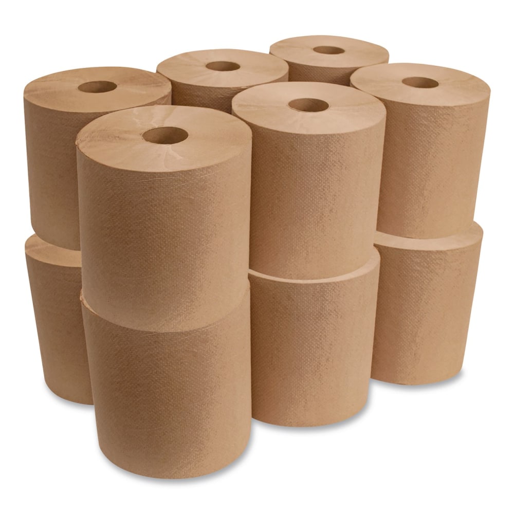GEN Hardwound Roll Towels, 1-Ply, 8in x 300 ft, Brown, 12 Rolls/Carton MPN:G1804