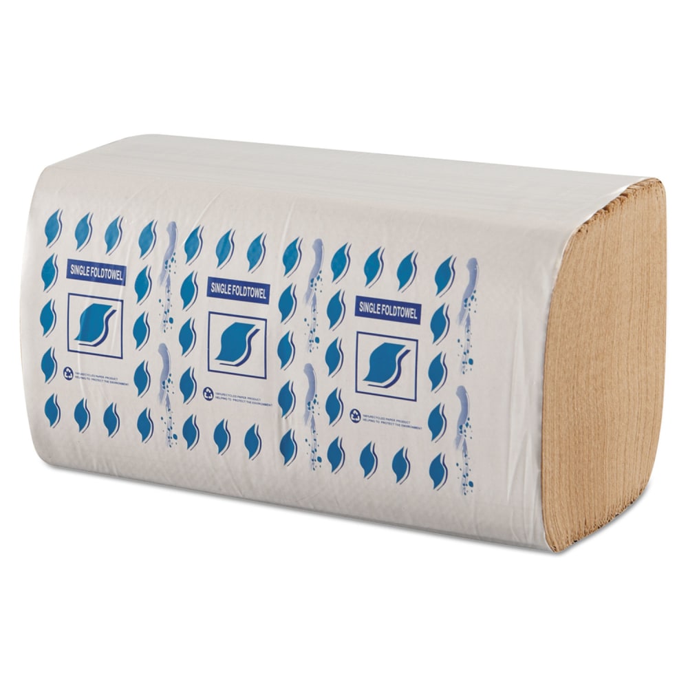 GEN Single-Fold Paper Towels, 1-Ply, 9 x 9.25, Kraft, 334/Pack, 12 Packs/Carton MPN:GENSF5001K