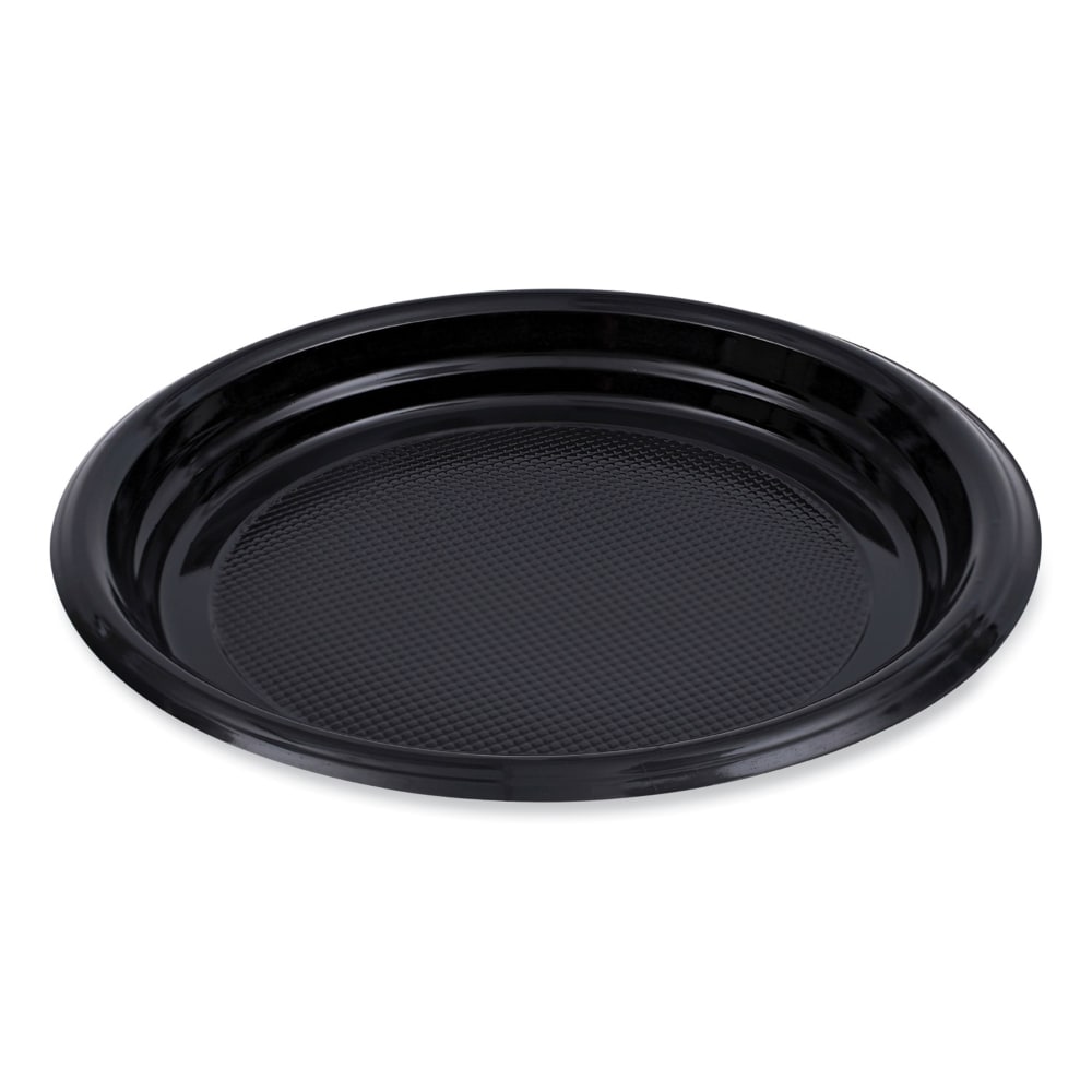 Boardwalk Hi-Impact Plastic Plates, 9in, Black, Carton Of 500 Plates MPN:BWKPLTHIPS9BL