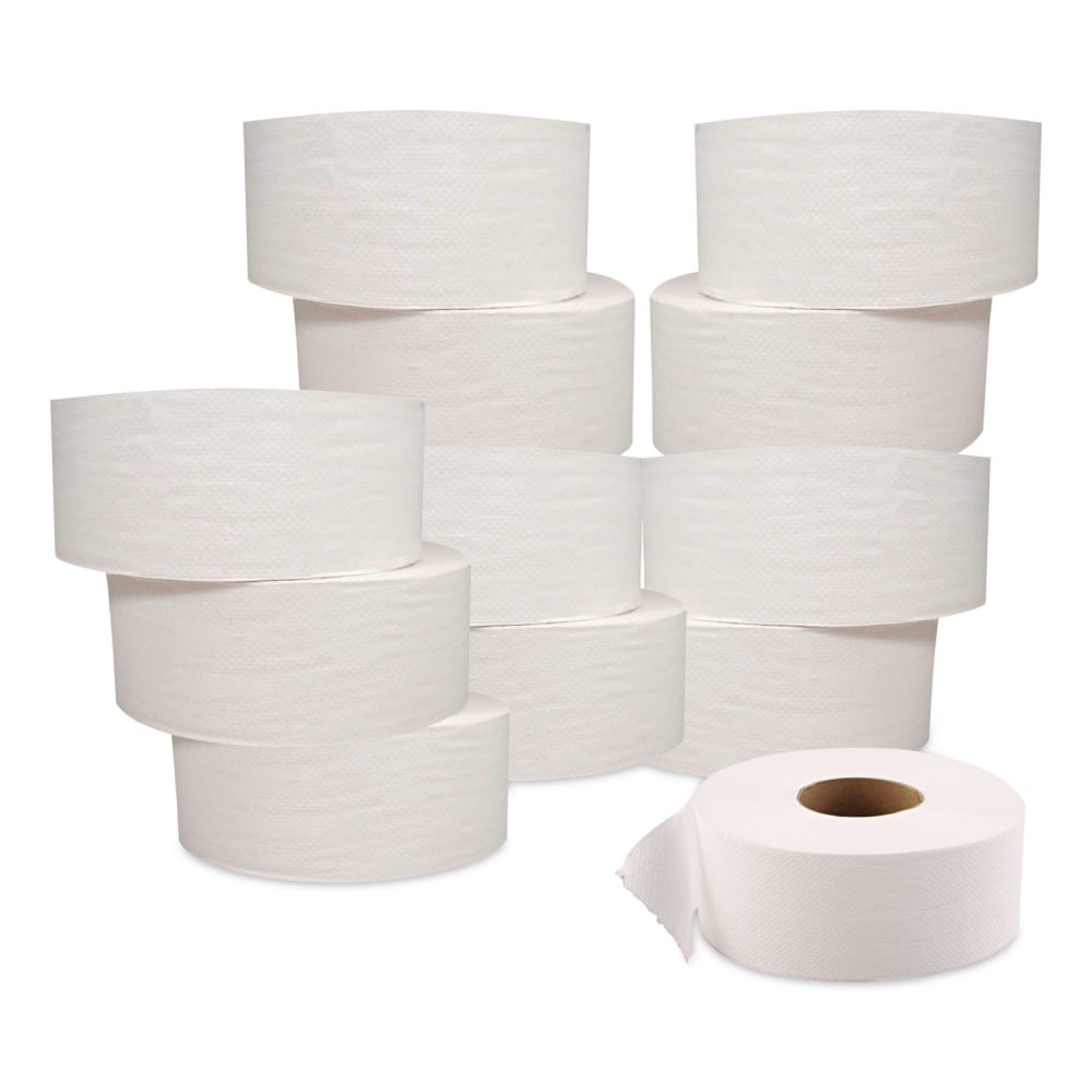 GEN JRT Jumbo Bath Tissue, Septic Safe, 2-Ply, White, 3.3in x 500 ft, 12/Carton MPN:GULT9