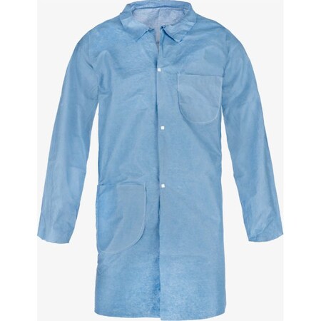 Lab Coat, SnapFrt, W/2 Pkt, Size XL 30, PK30, Pyrolon Plus 2, Snaps Closure, XL, 30 PK MPN:07101-XLB