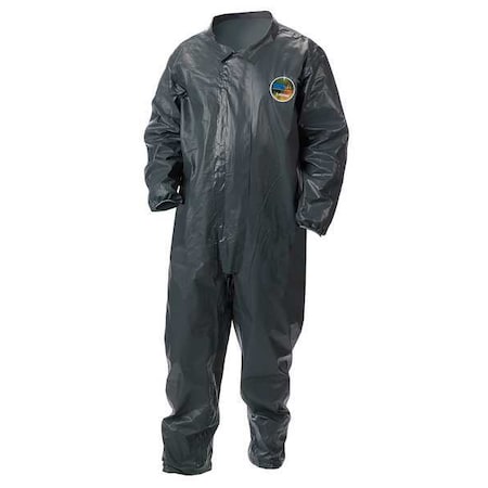 Chemical Resistant Coveralls, Collared Coverall, M, Pyrolon, Elastic Wrist, Elastic Ankle, Gray MPN:51110-MD