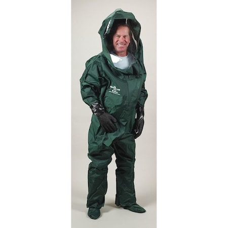 Encapsulated Training Suit, Xl, Green, Nylon/PVC, Storm Flap MPN:95493-XL