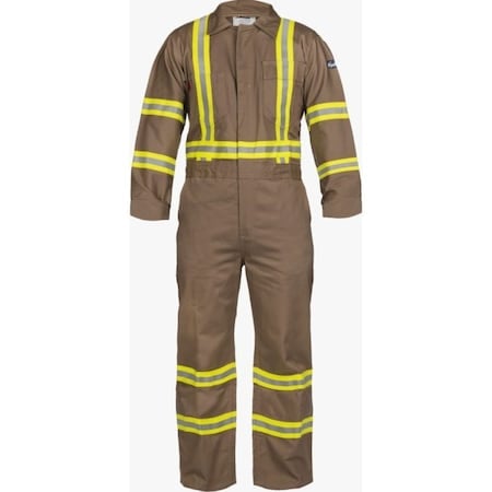 Coverall, 12.4 cal/sq cm ATPV, L, 30 in Inseam, Cotton, Zipper MPN:C081RT20L
