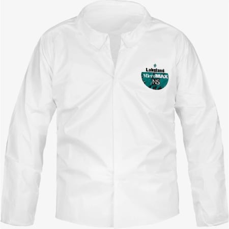 Shirt, long sleeve, serged seam, white, XL, Microporous Film Laminate, Snap, Open Cuff, 50 PK MPN:CTL201-XL