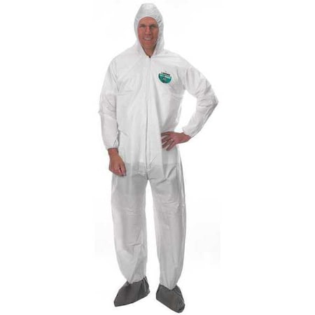 Hooded Coverall w/Boots, White, L, PK50 MPN:CTL414V-LG