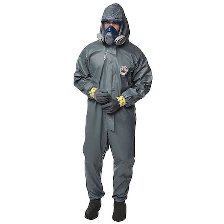Chemical Resistant Coveralls, Hooded Coverall, XL, Pyrolon® CRFR, Elastic Wrist, Elastic Ankle MPN:LS51130-XL