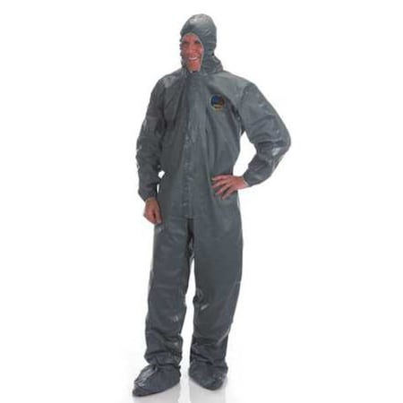 Chemical Resistant Coveralls, Hooded Coverall, L, Pyrolon® CRFR, Elastic Wrist, Elastic Ankle MPN:LS51150-LG