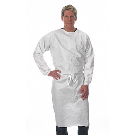 Disposable Sleeve Apron, Tyvek®, Serged, 5.5 mil, 45 in, White, L MPN:PBL141-LG