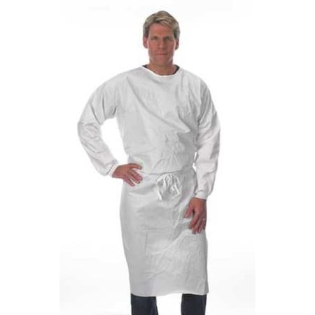 Disposable Sleeve Apron, Tyvek®, Serged, 5.5 mil, 45 in, White, S MPN:PBL141-SM