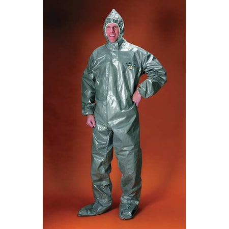 ChemMax Hooded Chemical Resistant Coveralls, Polypropylene, 4.5 oz Fabric Weight, 30 in Inseam, 2xl MPN:PBLC3T151-2X