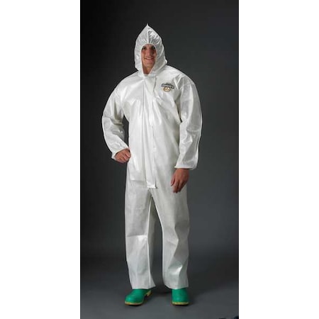 Chemical Resistant Coveralls, Hooded Coverall, 4XL, ChemMax® 2, Elastic Wrist, Elastic Ankle MPN:PBLC44428-4X