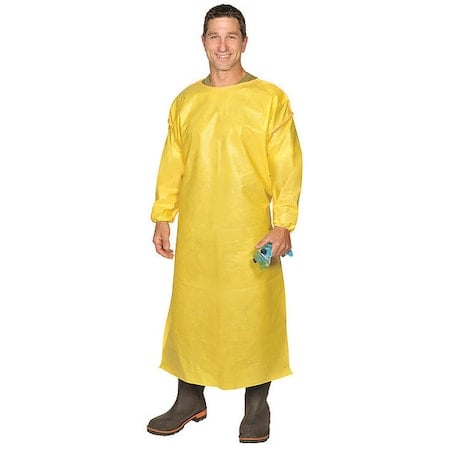 Chemical Resistant Bib Apron, ChemMax® 1, Yellow, 53 in, 30 in x 49 in MPN:PBLC55657