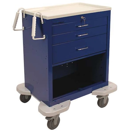 Medical Procedure Cart, Steel, 300 lb Load Capacity, 1 Shelves, 25 in L, 32 in W, 40 in H MPN:C-324-P2K-1B