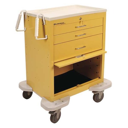 General Medical Supply Cart with Drawers, Steel, 300 lb Load Capacity, 1 Shelves, 25 in L, 32 in W MPN:C-324-P2K-1Y