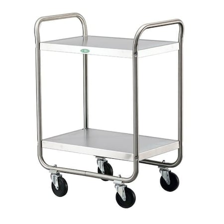 Tubular Frame Stainless Steel 2-Shelf Cart;500 lb Capacity, 15-1/2