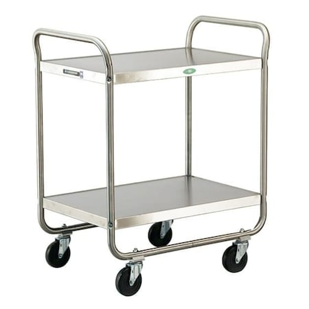 Tubular Frame Stainless Steel 2-Shelf Cart; 500 lb Capacity, 18