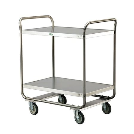 Tubular Frame Stainless Steel 2-Shelf Cart; 500 lb Capacity, 21