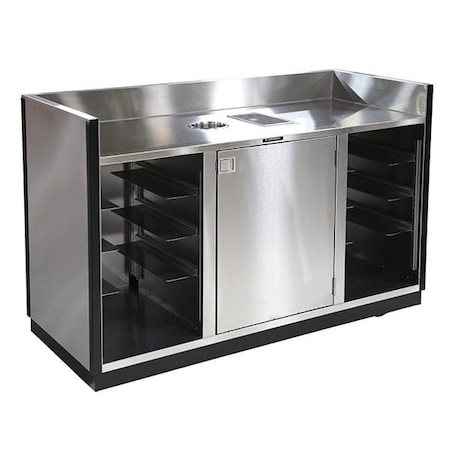 Mobile Bussing Station w/Stainless Steel Exterior-Holds (8) Bus Tubs MPN:4615
