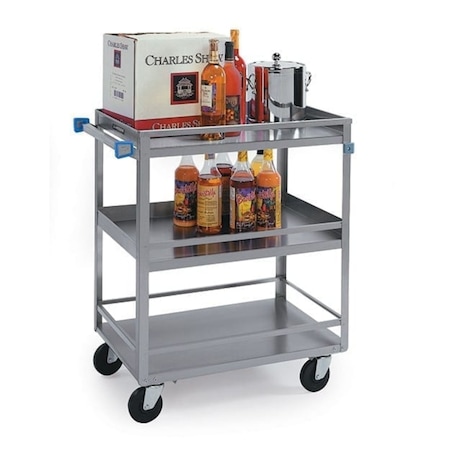 Stainless Steel 3 Shelf Guard Rail Cart; 500 lb Capacity, 18