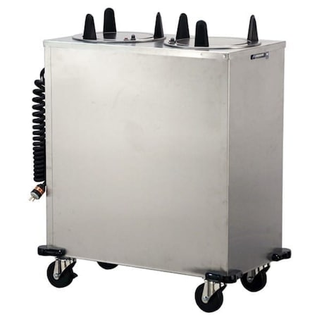 Regular Heated 2 Stack Plate Dispenser Cabinet; 10-1/4